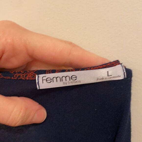 Femme Large L women’s top long sleeve boho vintage sheer button up - Picture 4 of 9